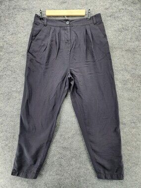 Armani Exchange Pants Womens 4 Black Pleated Capri Roll Tab